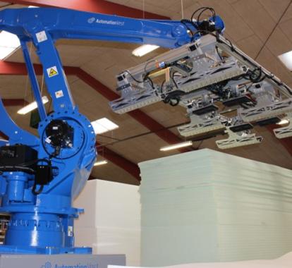 Automationvest 1466 Afpalleteringsrobot Skummateriale Griber v2